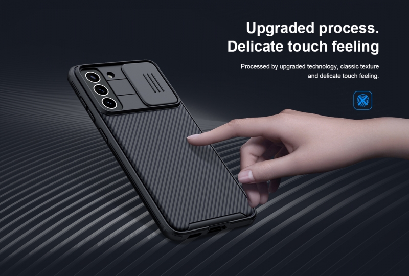 Ốp Lưng Samsung Galaxy S21 FE 5G Bảo Vệ Camera Nillkin CamShield thiết kế dạng camera đóng mở giúp bảo vệ an toàn cho Camera của máy, màu sắc đen huyền bí sang trọng rất hợp với phái mạnh.